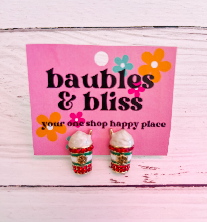 Peppermint Latte Stud Earrings