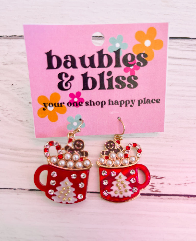 Cup of Cheer Hot Cocoa Earrings