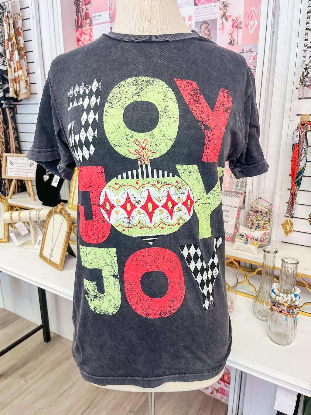 Joy Stacked Pattern Tee