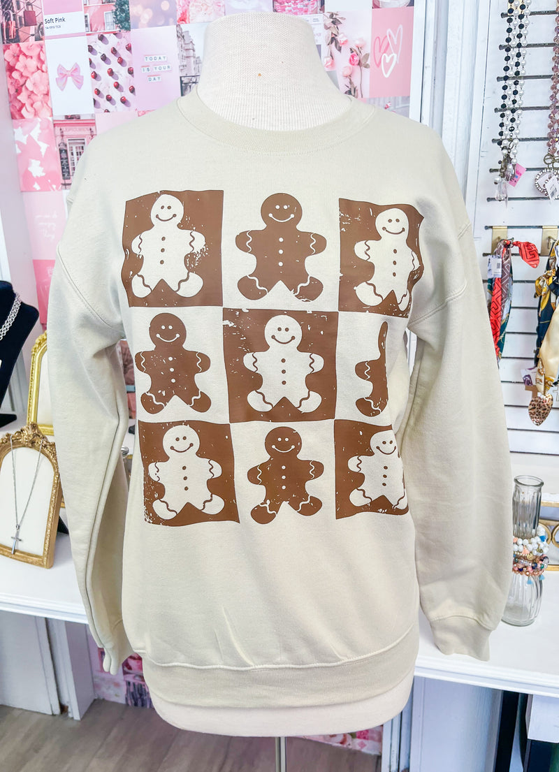 Gingerbread Checkerboard Sweatshirt