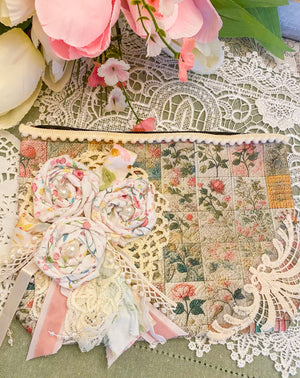 Creations By Kim - Patchwork Whimsy Adorned Makeup Bag One of A Kind
