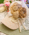 Creations By Kim - Vintage Glam Cream Lace Hat One of a Kind