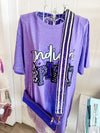 Purple Pride Beaded Strap Clear Purse