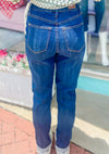 Tiffany - HW Pull On Double Cuff Slim Dark Wash Judy Blue Jeans
