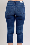 Cameron - Dark Wash Side Slit Judy Blue Capris
