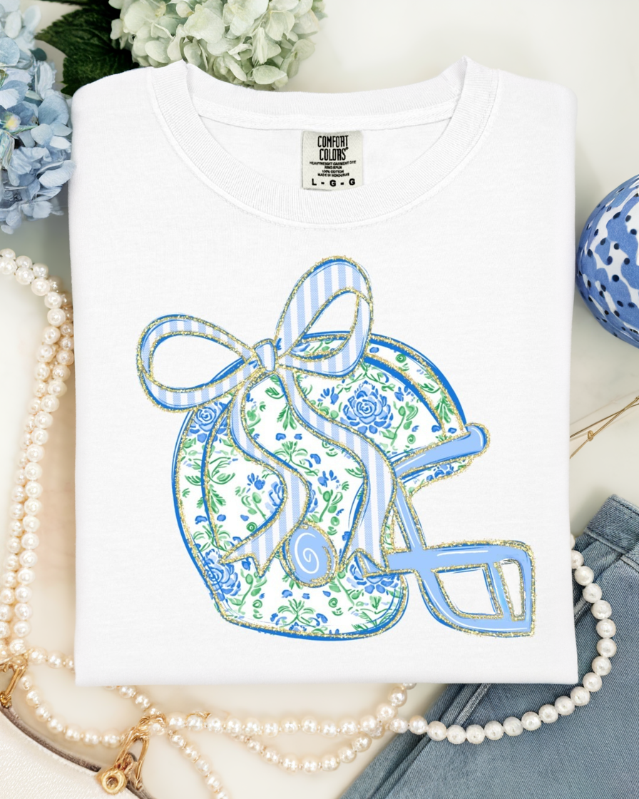 floral football helmet Floral Football Helmet Graphic Tee