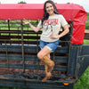 FestiviTees Women - Apparel - Shirts - T-Shirts Cowgirl Barbed Wire Bow Western Tee Soft Graphic Tee