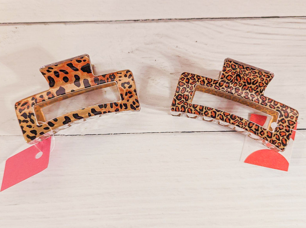Leopard Print Hair Claw Clip