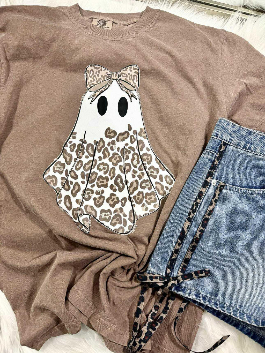 PREORDER Leopard Girly Ghost Espresso Comfort Colors Tee