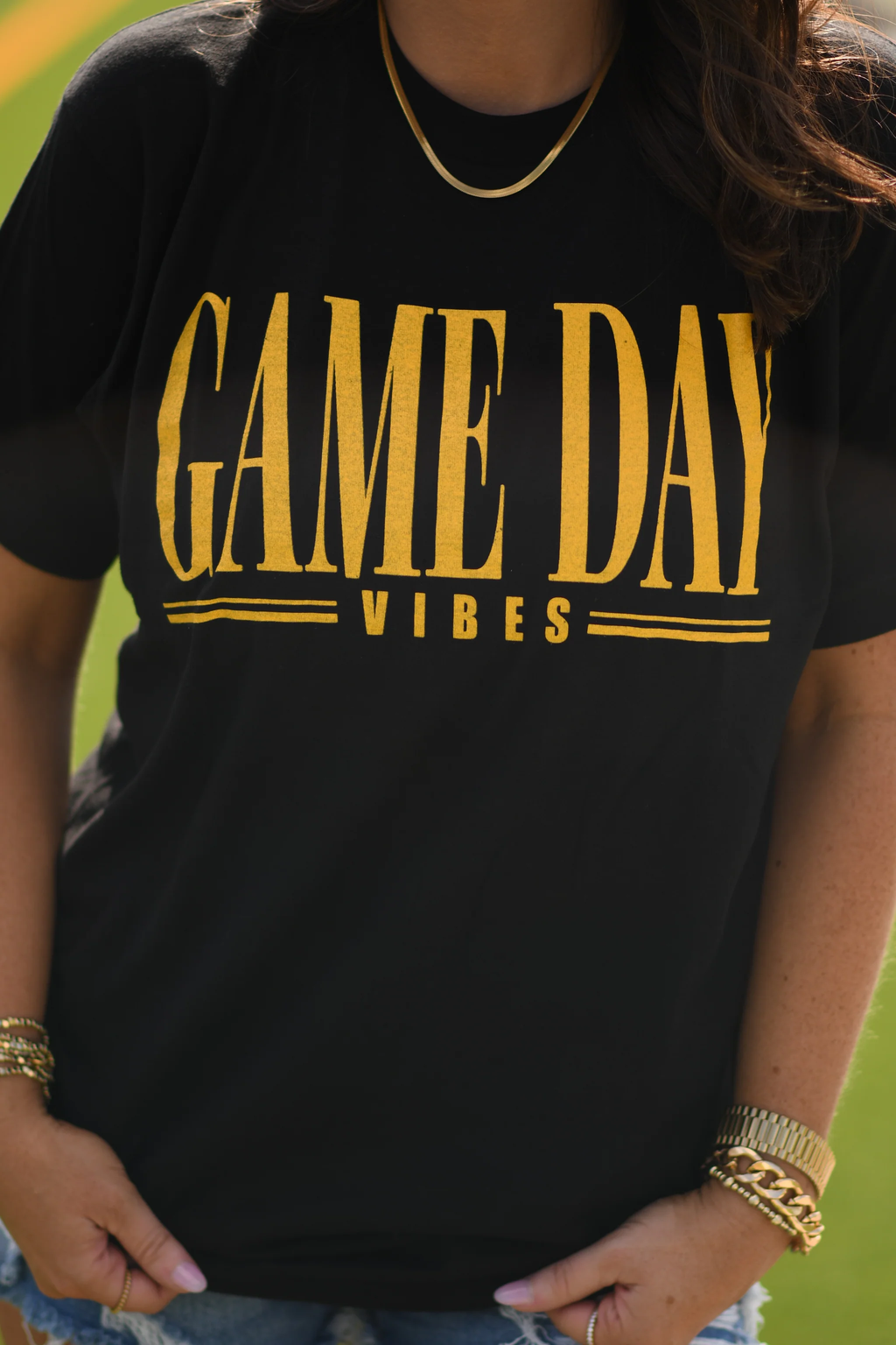 PREORDER Black and Gold Game Day Vibes Tee
