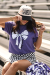 Purple Game Day Bow Tee