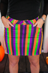 PREORDER-Spooky Nova Striped Denim Skirt