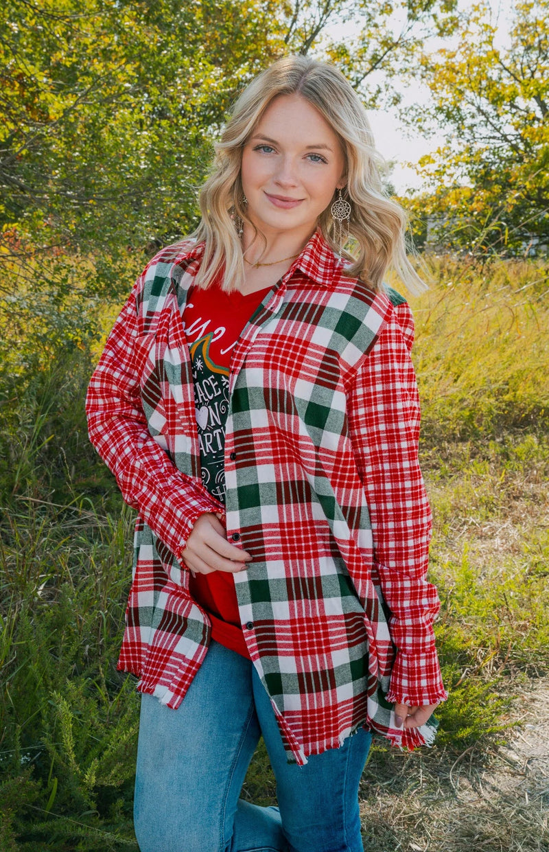 Classic Christmas Plaid Flannel Top