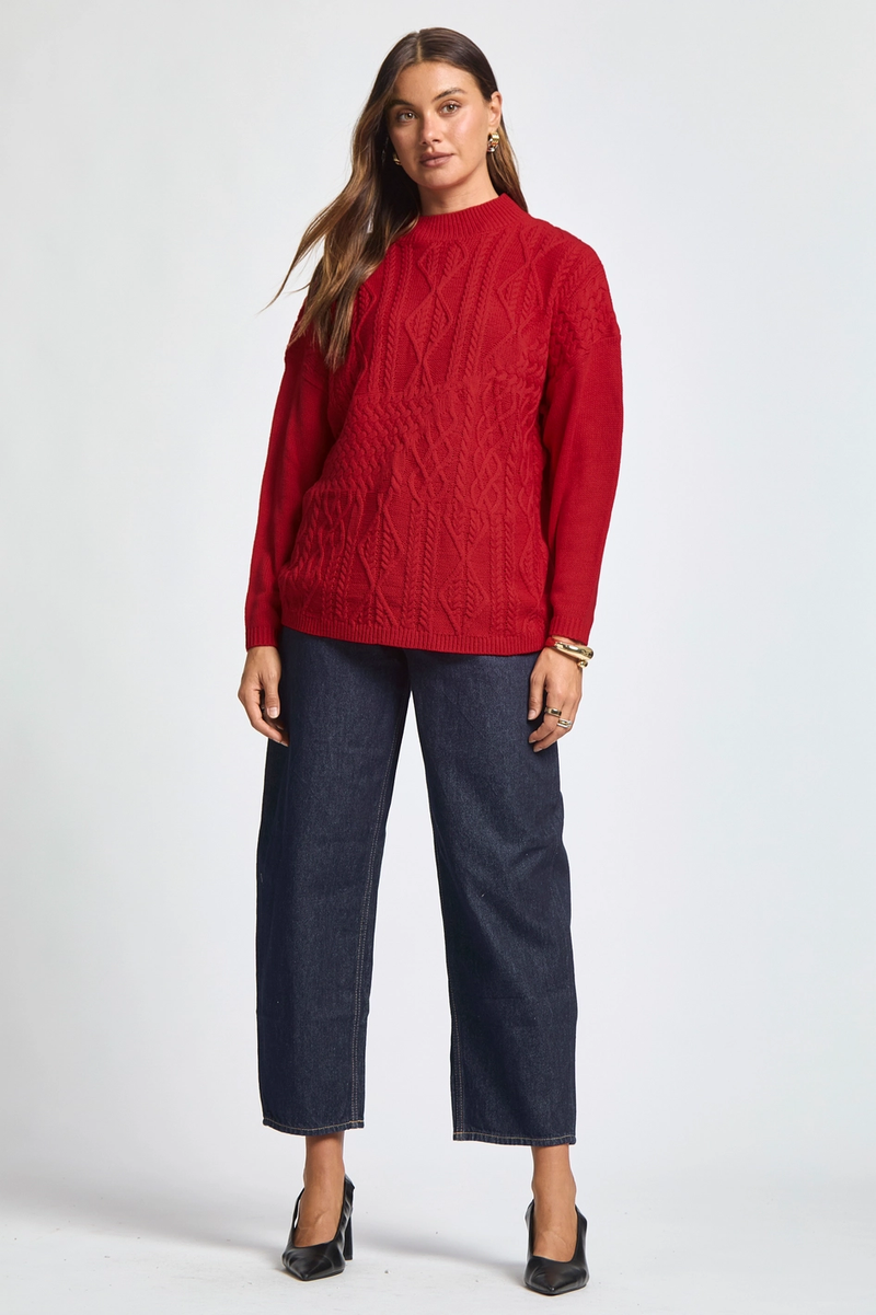Festive Feeling Red Knitted Sweater