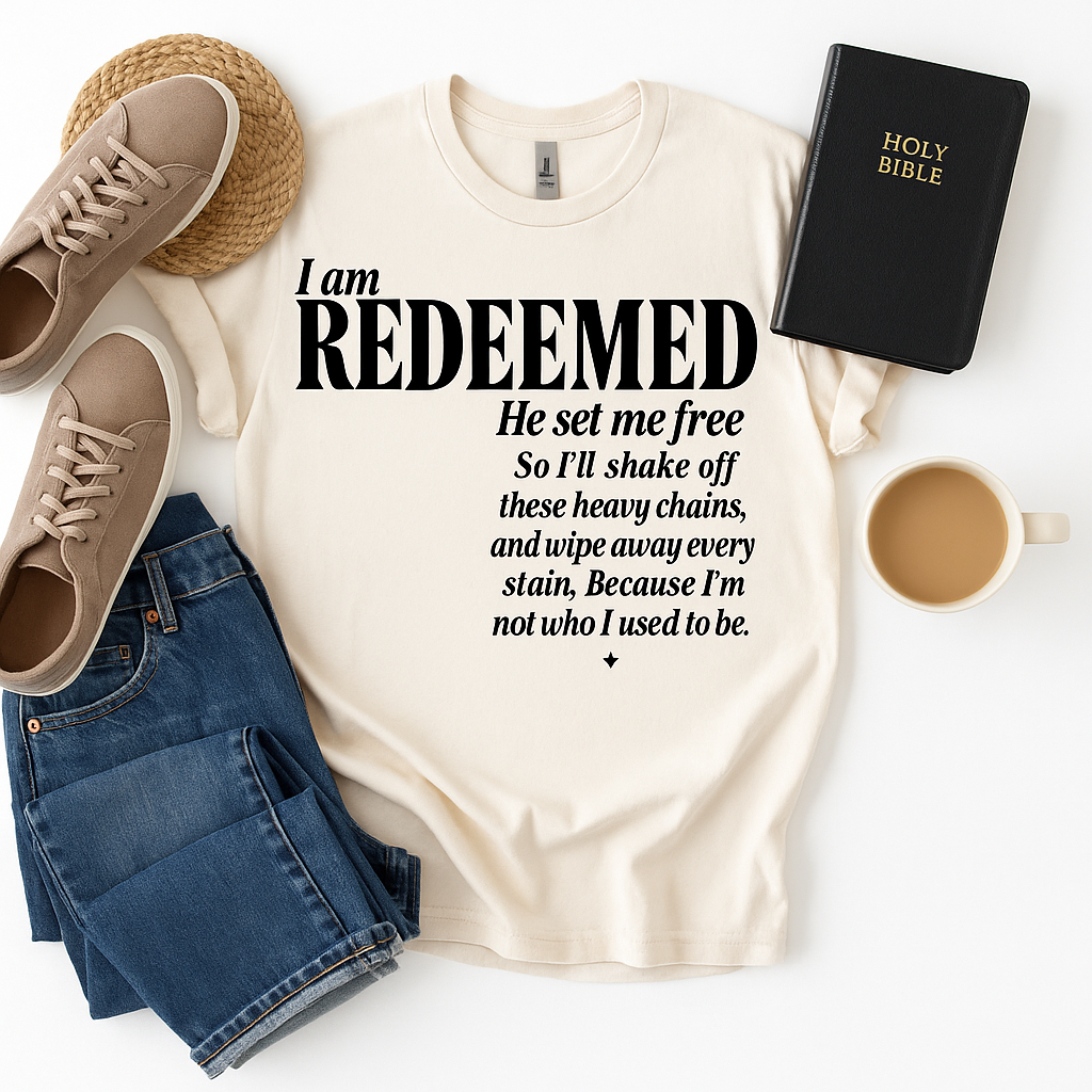 PREORDER I Am Redeemed Cream Tee