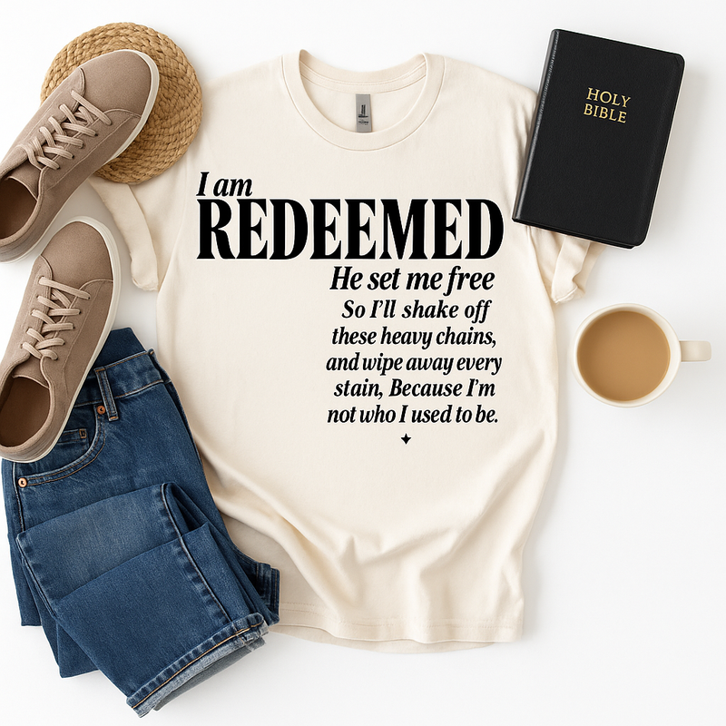 PREORDER I Am Redeemed Cream Tee