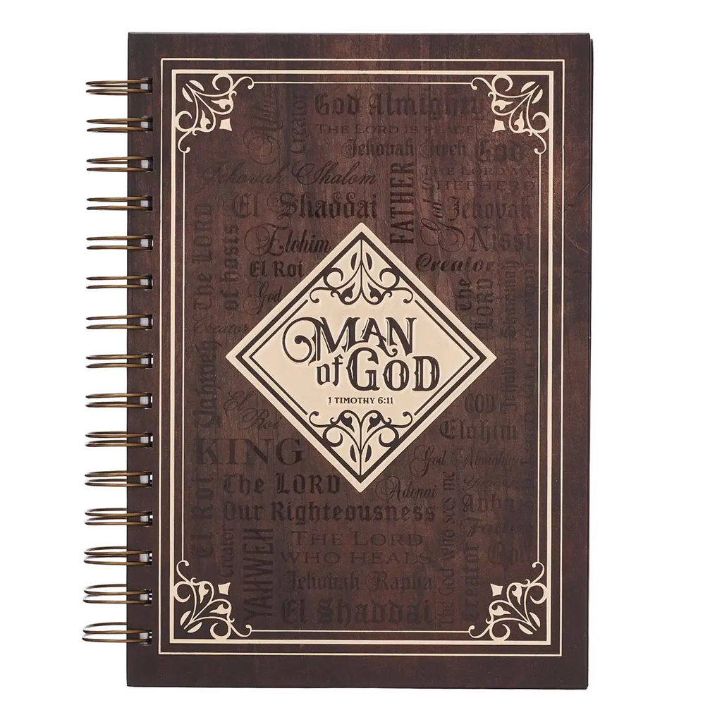 Journal Wirebound Brown Man of God 1 Tim. 6:11