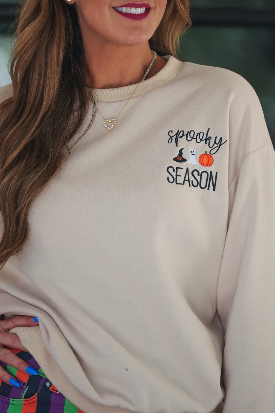 PREORDER-Spooky Season Embroidered Sweatshirt