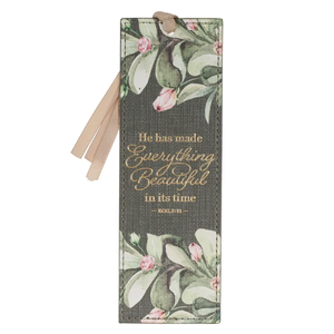 Everything Beautiful Green Faux Leather Bookmark