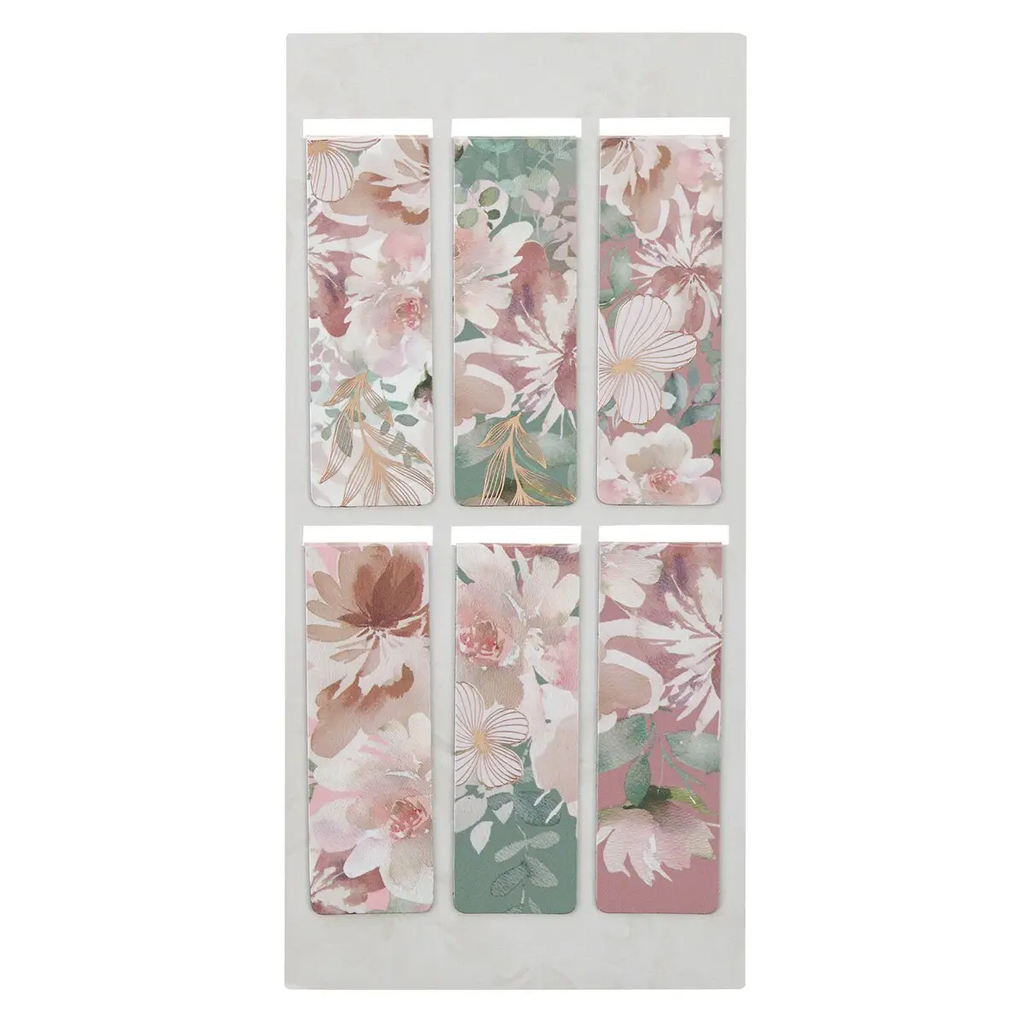 Magnetic Bookmark Set Foiled Floral