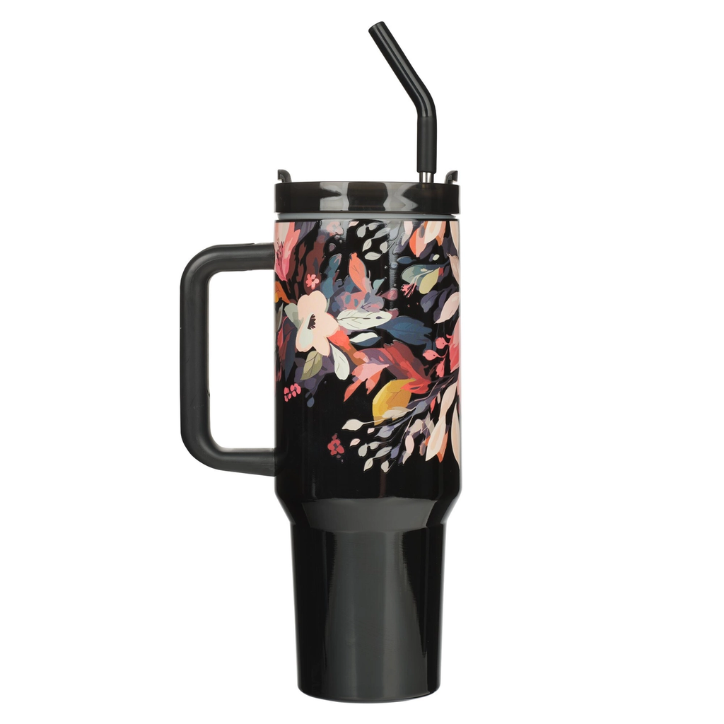 Tumbler W/Straw Ss Black Jer. 29:11