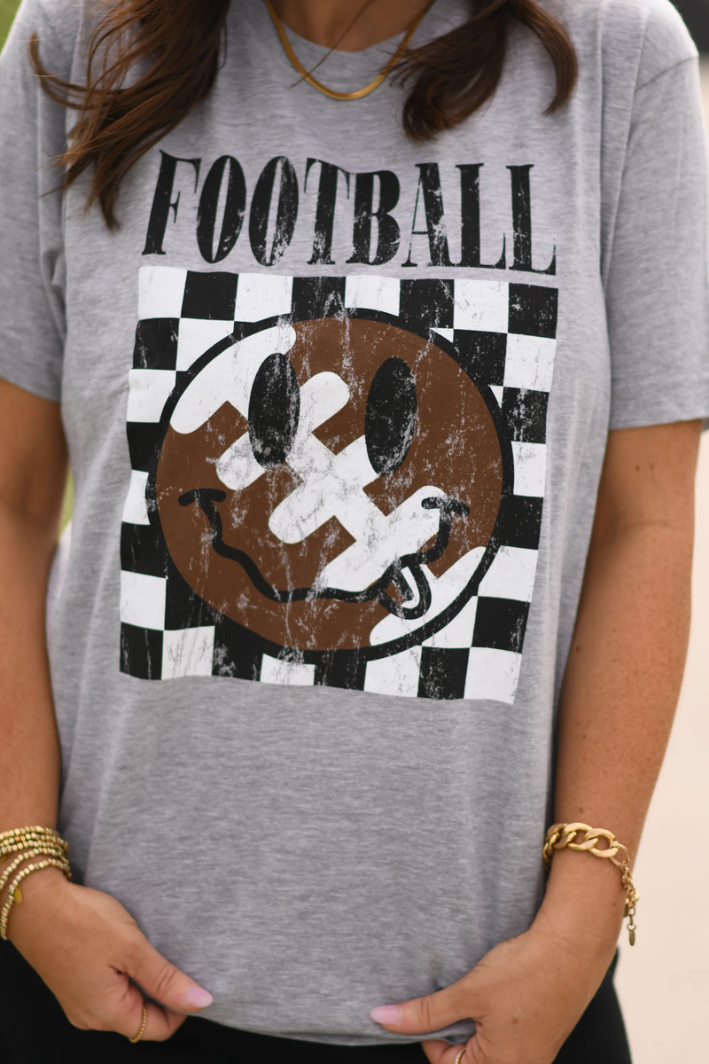 Football Checkered Smiley Tee