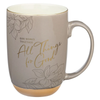 Mug Taupe God Works For Good Romans 8:28