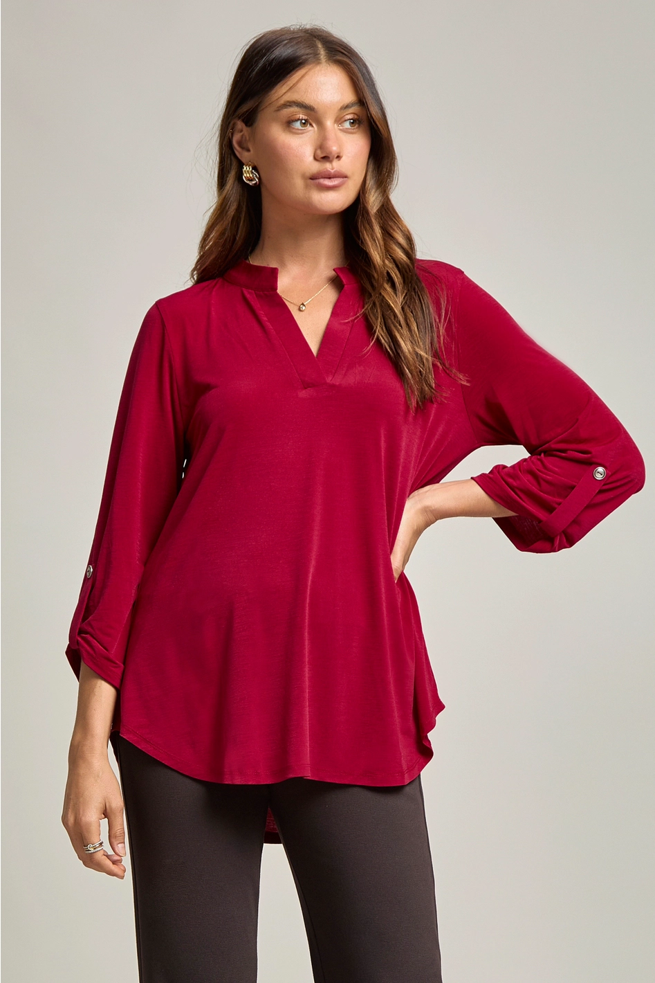 Very Merry Red Lizzy 3/4 Sleeve Top