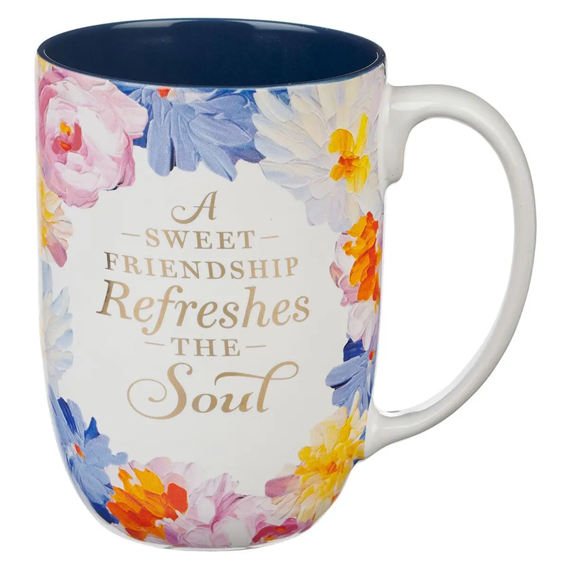 Mug Painted Floral Sweet Friendship