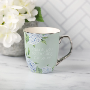 Mug Mint/Cream Hydrangea Helping Me Grow