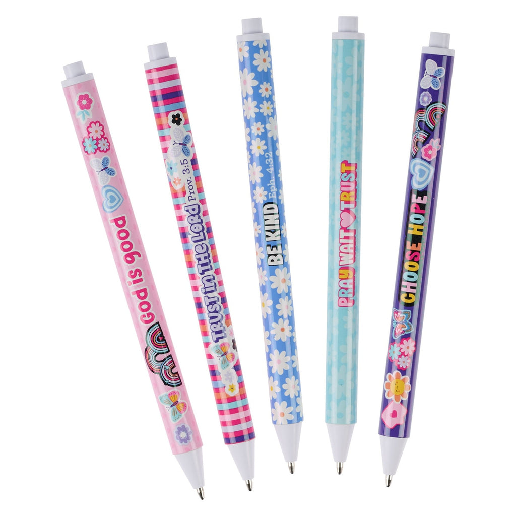 Pen Set 5 Pc Girls Sticker Art