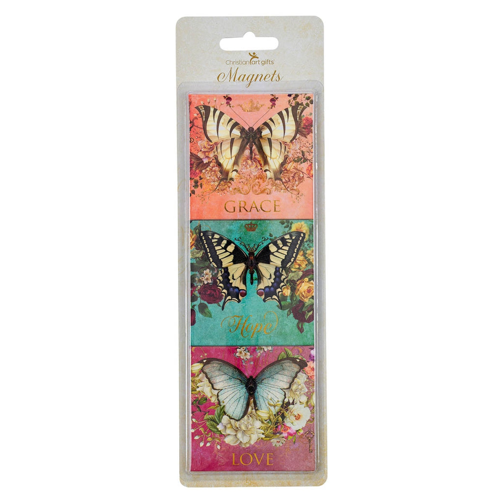 Magnet Set Butterflies Grace, Hope, Love