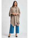 Wrapped Up For Winter Latte Flowy Draped Poncho Top - One Size