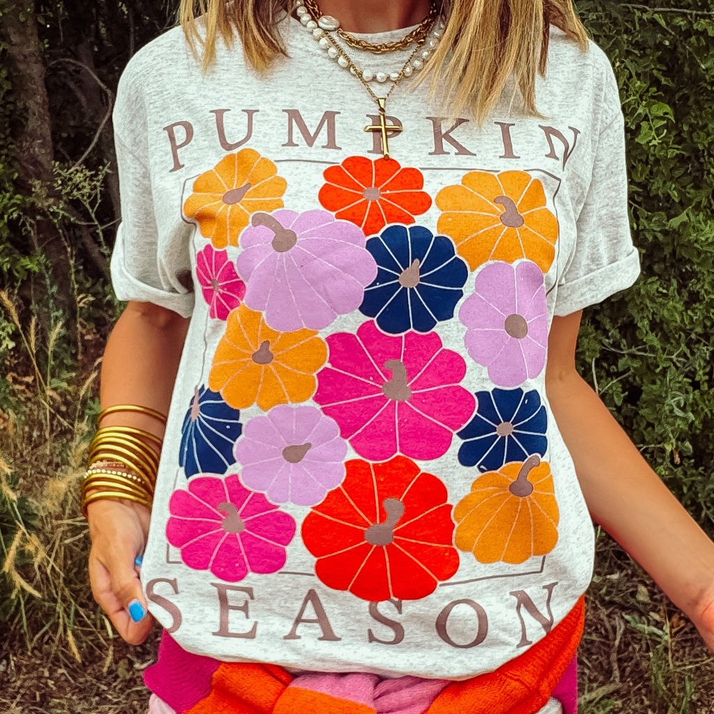 Pumpkin Season Heather Oatmeal Tee