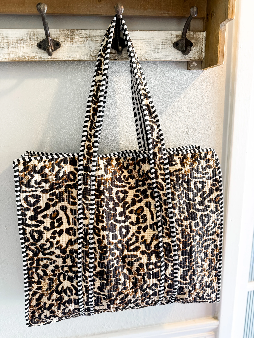 Wild Style Leopard Quilted Tote Bag