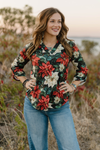 Poinsettia Season Quarter Sleeve Top