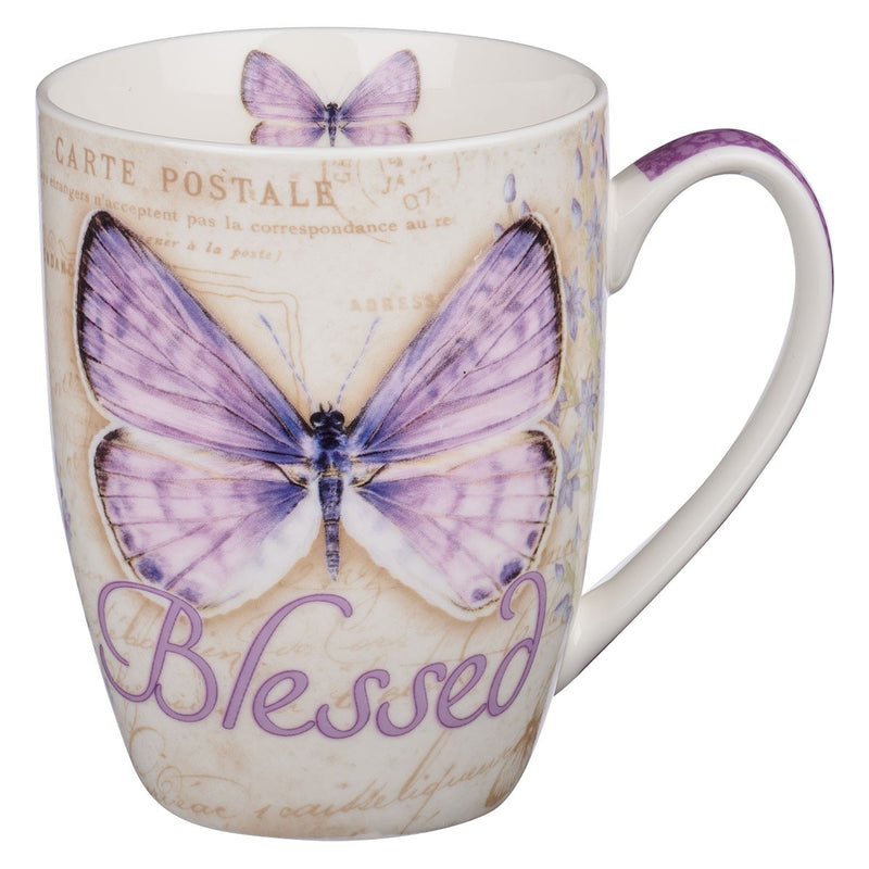 Mug Purple Butterfly Blessed Jer. 17:7