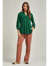 Holiday Ready Emerald Green Lizzy 3/4 Sleeve Top