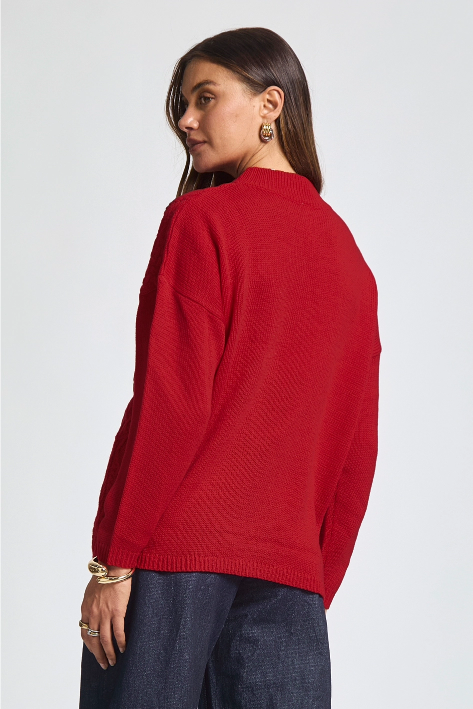 Festive Feeling Red Knitted Sweater